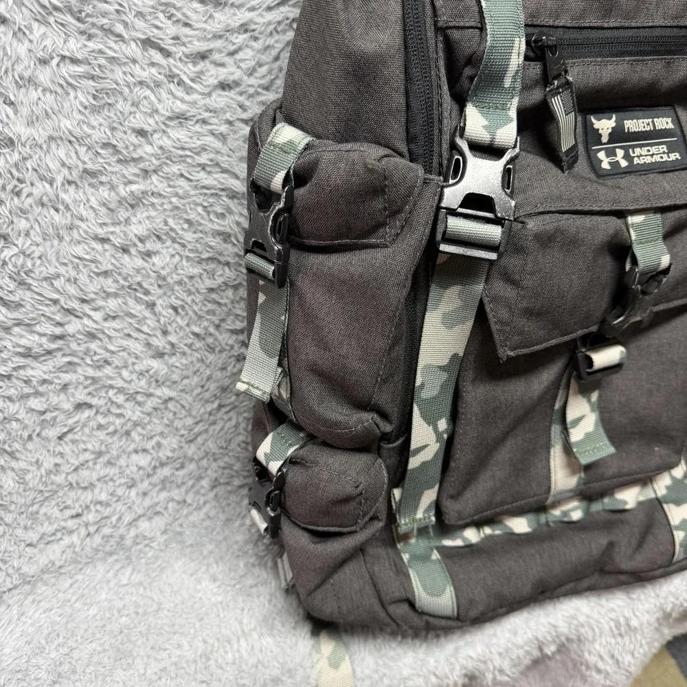 Under Armour UA Project Rock Regiment USDNA Gray Camo Backpack‎ 1315435-001